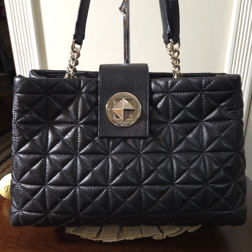 LIKE NEW Kate Spade Quilted Black Leather Shoulder Bag